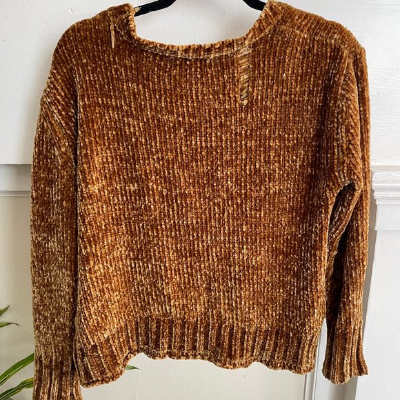 Anthro Philosophy Chenille Goldenrod Sweater - Picture 4 of 7